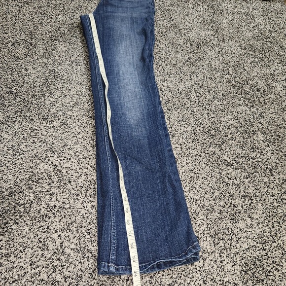 wrangler boot cut jeans women Sz 5x34 Darkwash Stretch Faded Front Western Rodeo - Picture 3 of 7